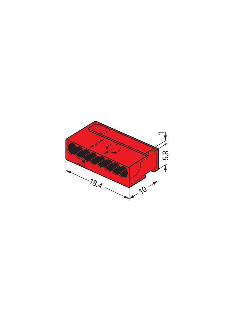 Złączka 8‑przewodowa do puszek instalacyjnych MICRO 243‑808 /50szt./ WAGO