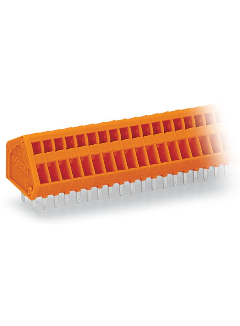 listwa zaciskowa do pł. drukowanych 24-bieg. pomarańczowa raster 2,54 mm /20szt./ WAGO