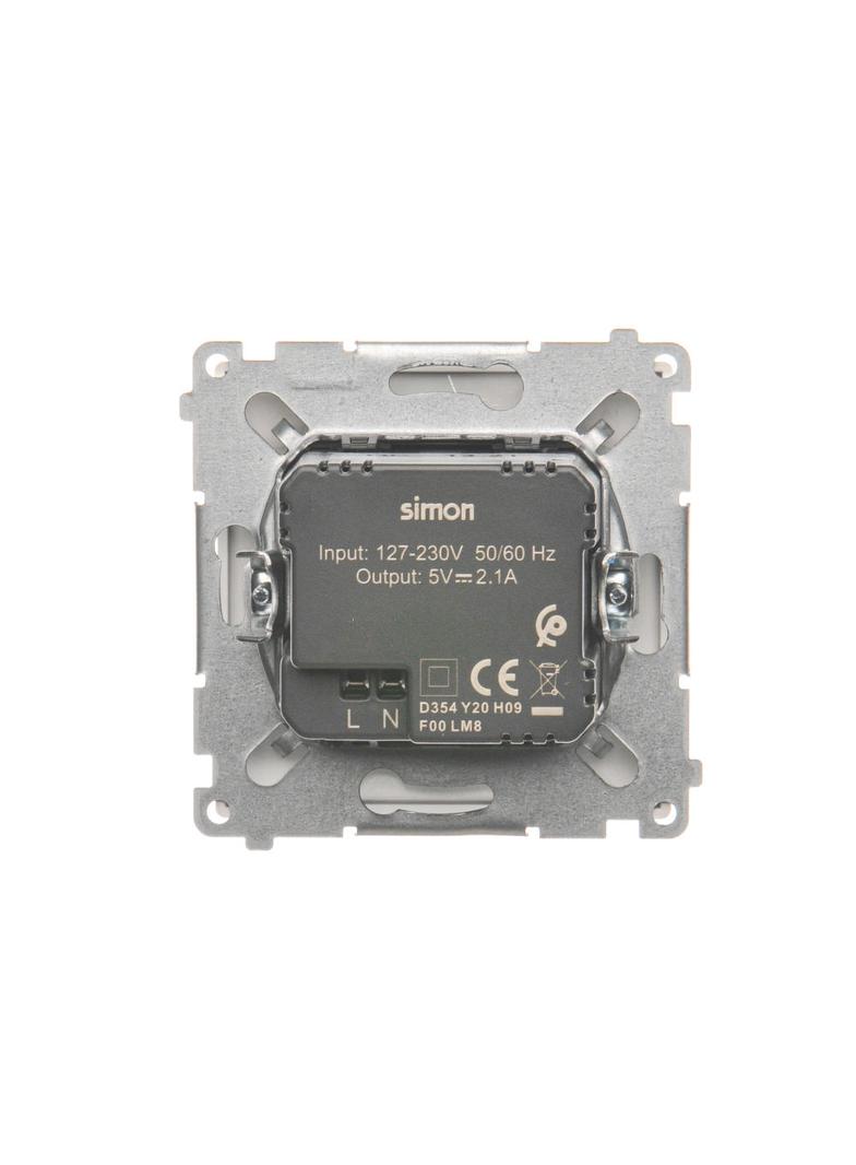 Simon Basic Ładowarka 2 x USB 2.1 A 5V DC 230V biały