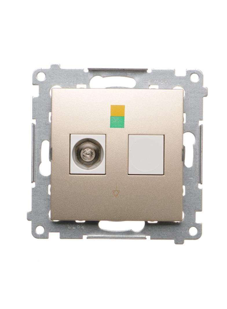 Simon 54 Gniazdo ekwipotencjalne pojedyncze złoty mat