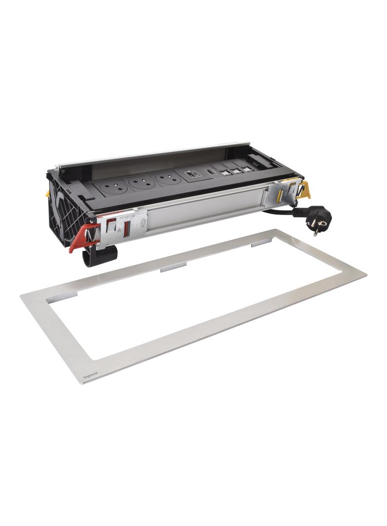INCARA: FLIP UP - 3X2P+Z / USB A+C / 3XRJ45 / HDMI - 2,0 M-METAL, Legrand