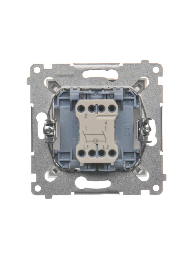 Simon 54 Łącznik dwubiegunowy z podświetleniem LED 10A szybkozłączka złoty mat