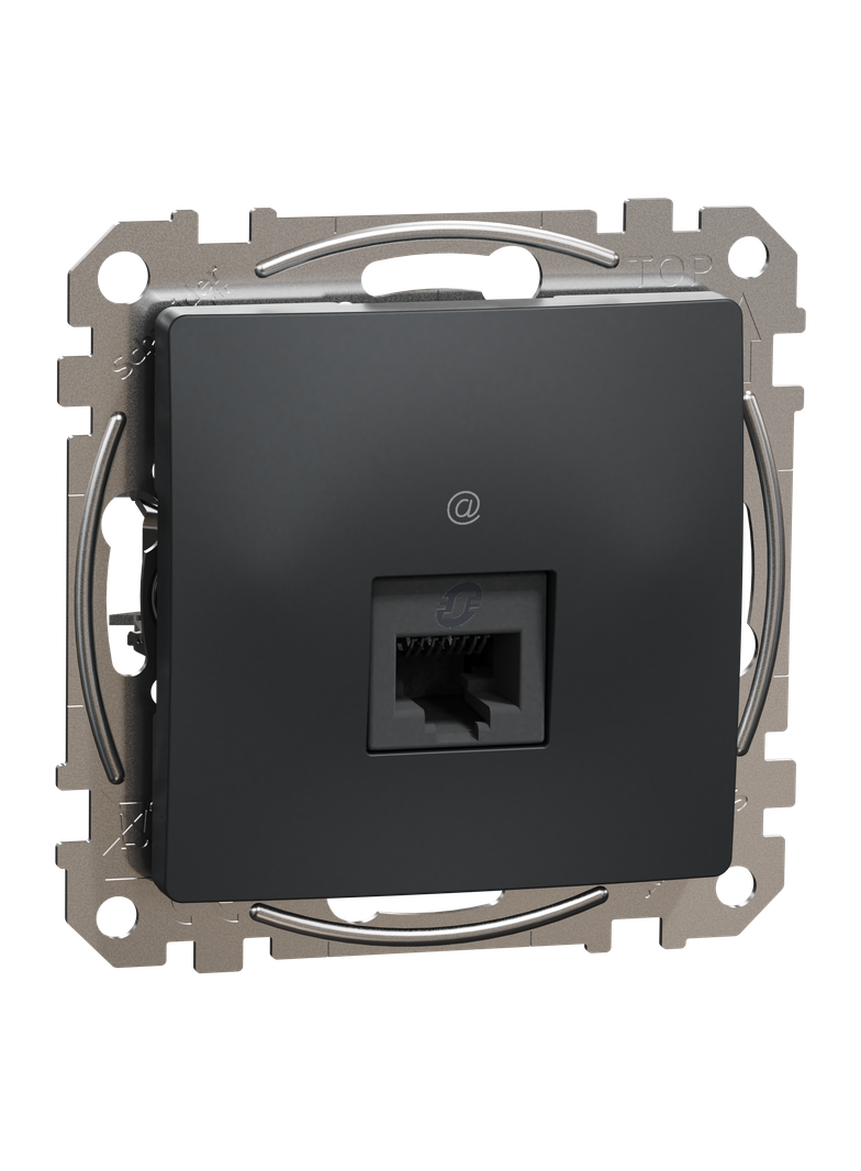 Sedna Design & Elements, gniazdo komputerowe RJ45 kat.5e UTP, czarny antracyt
