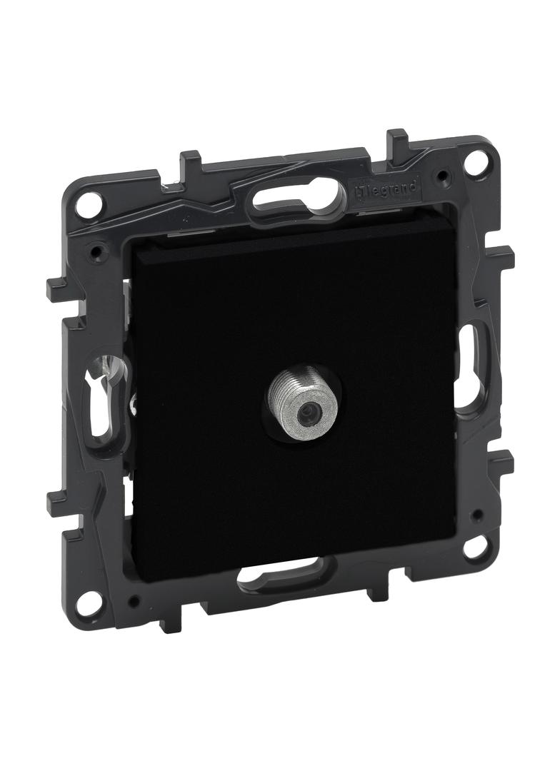 Niloe Step - gniazdo TV typu  F  końcowe do instalacji typu gwiazda, 1,5 dB- kolor czarny, Legrand