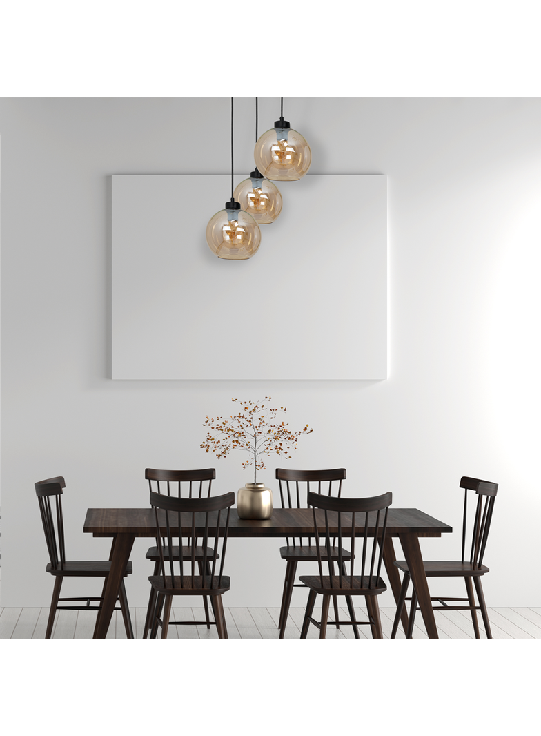 Milagro lampa wisząca Sofia Amber 3xE27 czarna MLP6584