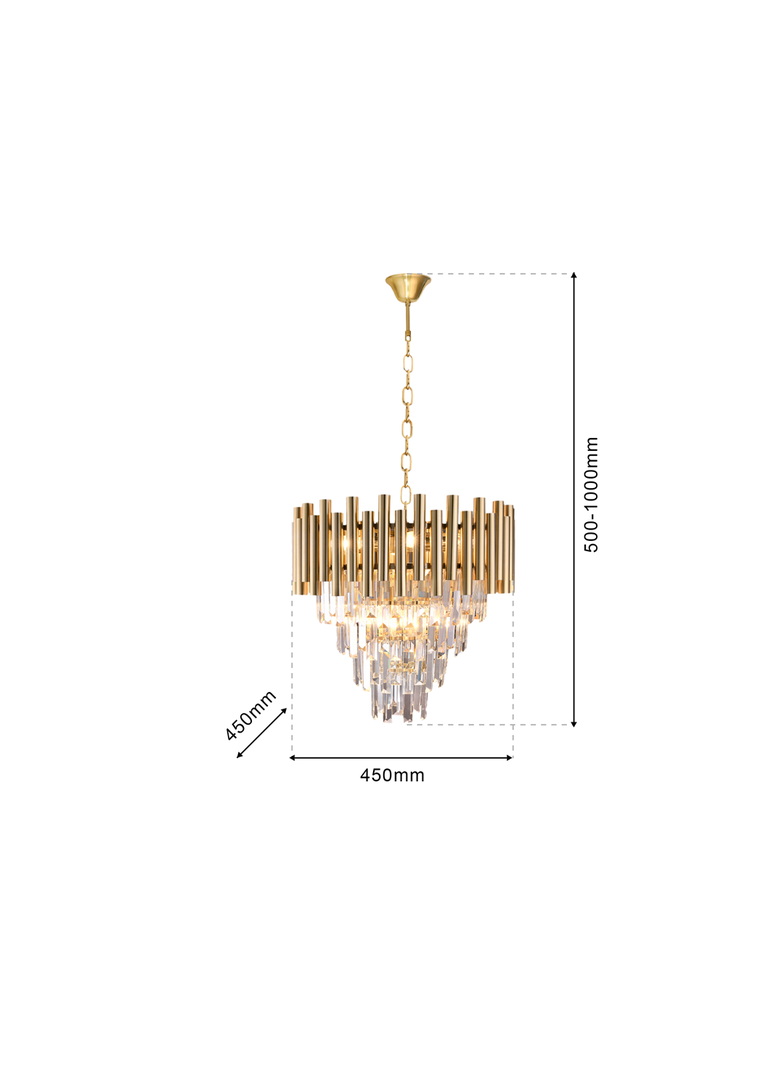 lampa wisząca Madison 9xE14 złota ML5992 Milagro