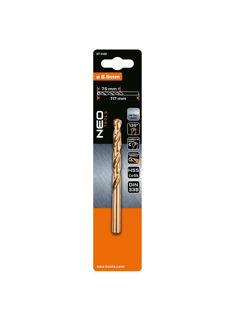 Wiertło do metalu HSS-Co, 8.5 mm