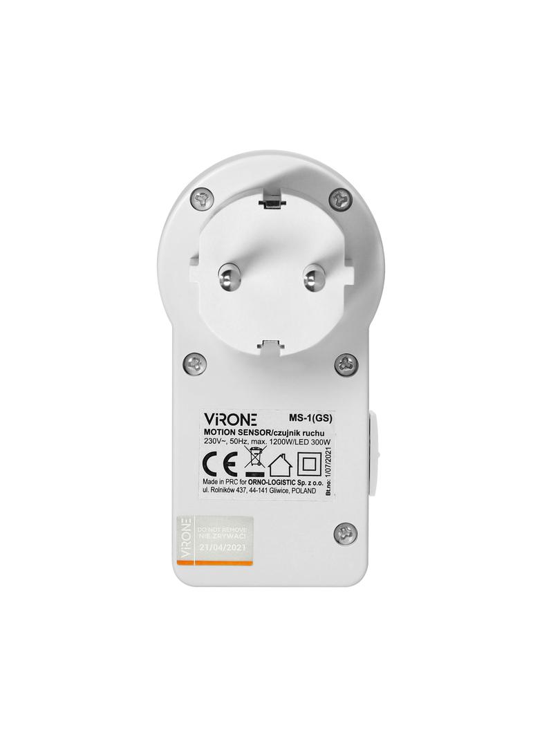 Gniazdkowy czujnik ruchu 120st. IP20, 280W, wersja Schuko MS-1(GS) ORNO