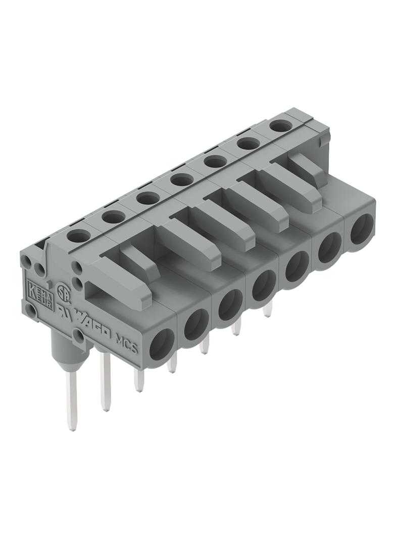 MCS-MIDI Classic gniazdo kątowe 7-bieg. szare raster 5 mm