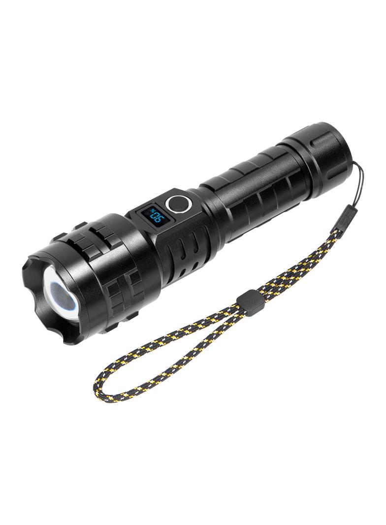 Latarka LED 15W, 1200lm, 3000mAh, funkcja zoom, cyfrowy wskaźnik baterii