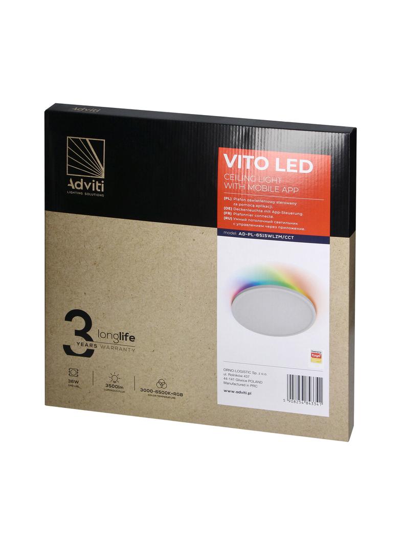 Plafon okrągły z taśmą RGB sterowany aplikacją LED 36W zmienna barwa ADVITI AD-PL-6515WLZM/CCT ORNO