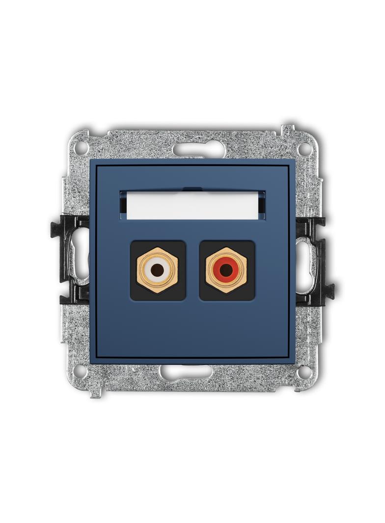 ICON Gniazdo podwójne RCA (typu cinch - biały i czerwony pozłacany) navy blue 64IGRCA-2 KARLIK
