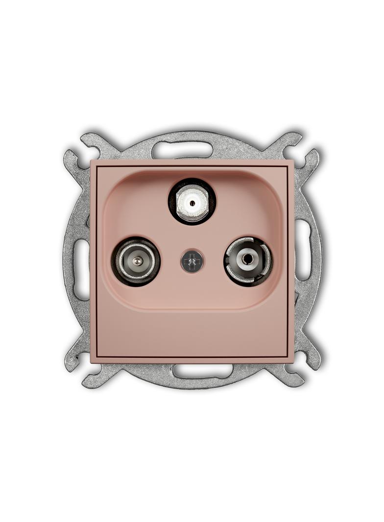 ICON Mechanizm gniazda abonenckiego RTV-SAT końcowego multimedialnego (Internet) łososiowy