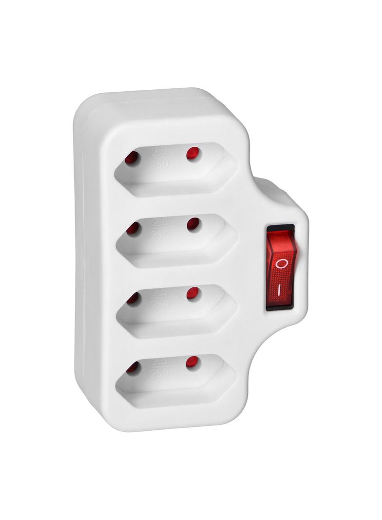 Rozgałęźnik 4x2P/II z włącznikiem biały OR-AE-13255 ORNO