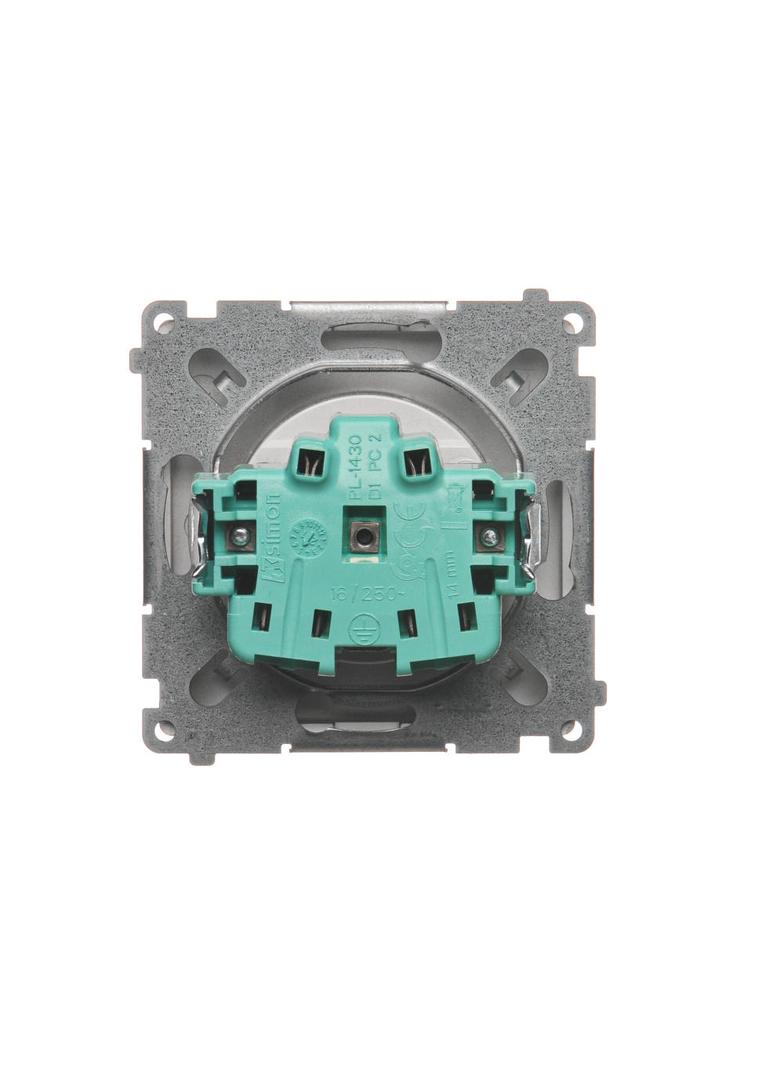 Simon Basic Gniazdo wtyczkowe z uziemieniem z przesłonami torów prądowych 16A 250V zaciski śrubowe satynowy BMGZ1Z.01/29 BMGZ1z.01/29 KONTAKT