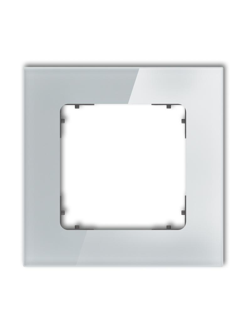 ICON Ramka uniwersalna pojedyncza kwadratowa - efekt szkła (ramka: szara; spód: grafitowy mat) szary
