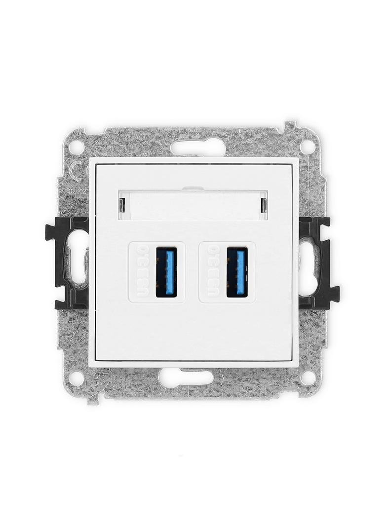 ICON Gniazdo podwójne 2xUSB A-A 3.0 biały IGUSB-6 KARLIK