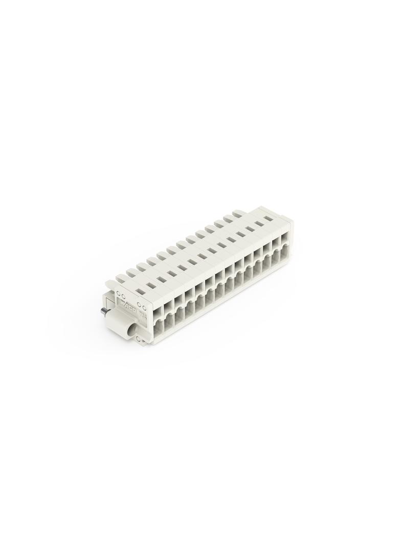 1-przewodowe gniazdo CAGE CLAMP pełna ochrona przed błędnym wetknięciem jasnoszary /25szt./ 734-114/107-000 WAGO
