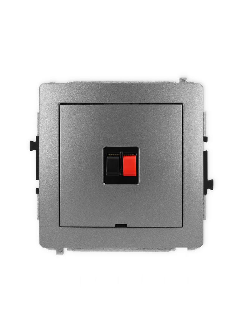 DECO Mechanizm gniazda głośnikowego pojedynczego, bez pola opisowego grafitowy