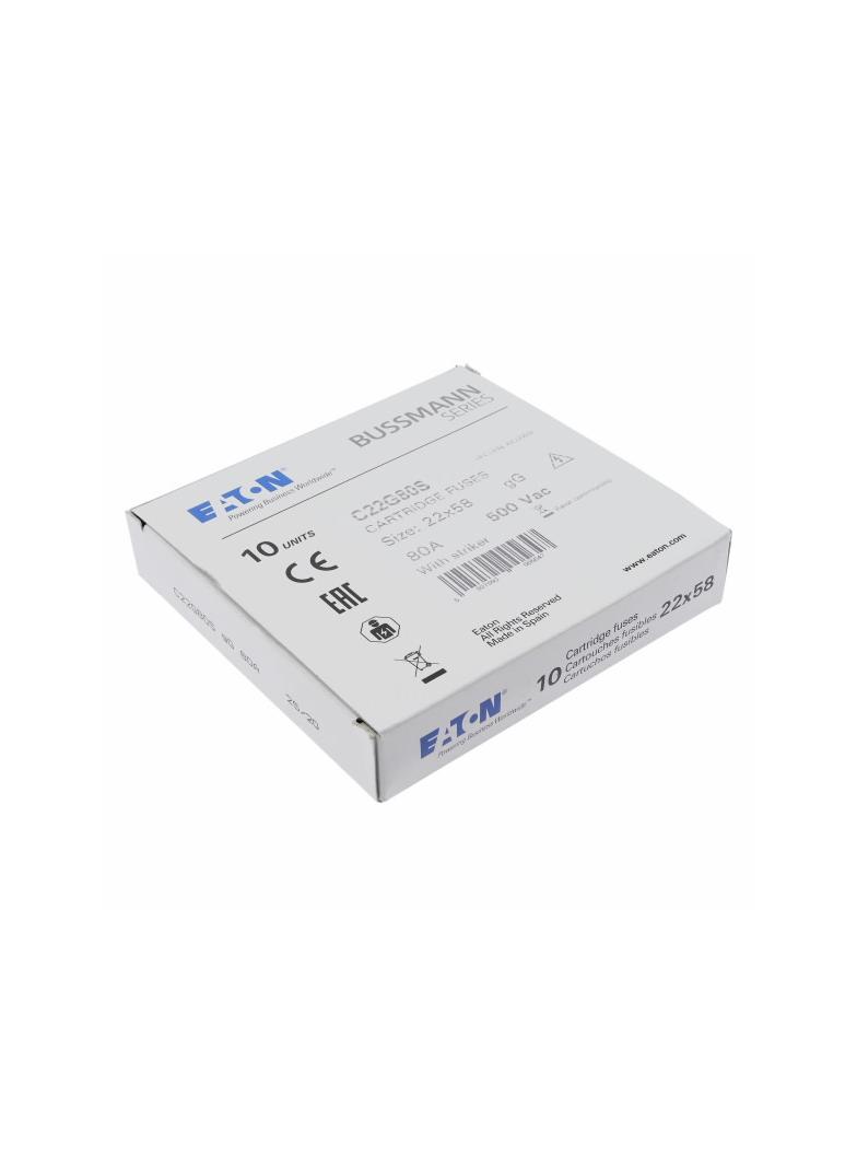 C22G80S Wkładka cylindryczna z wybijakiem 22x58 80A GG 500V AC C22G80S EATON