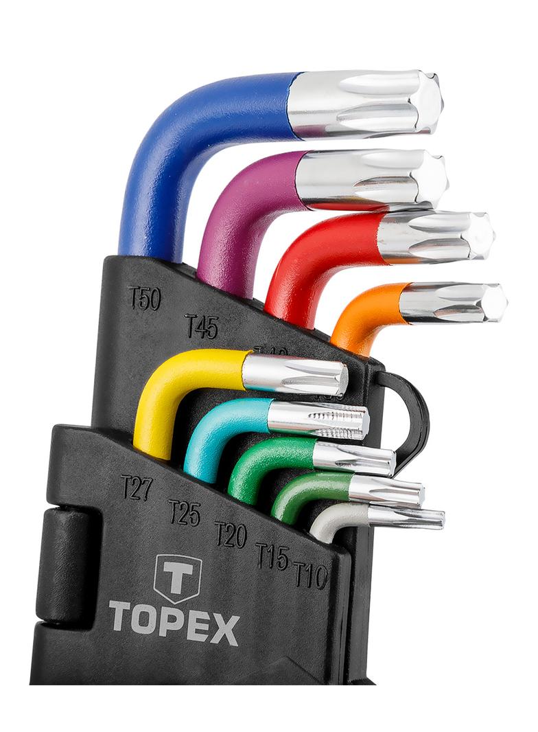 Klucze Torx, kolorowe, zestaw 9 szt.