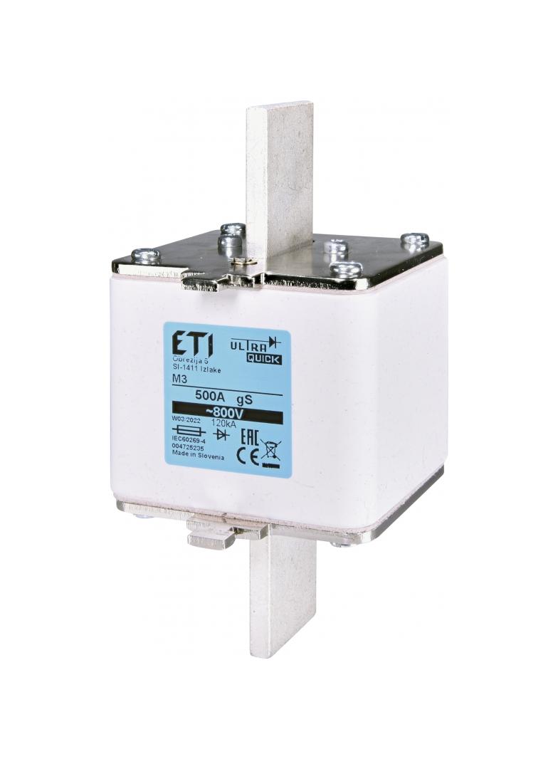 Wkładka topikowa ultraszybka 800V NH3 gS 400A 800V 004725233 ETI