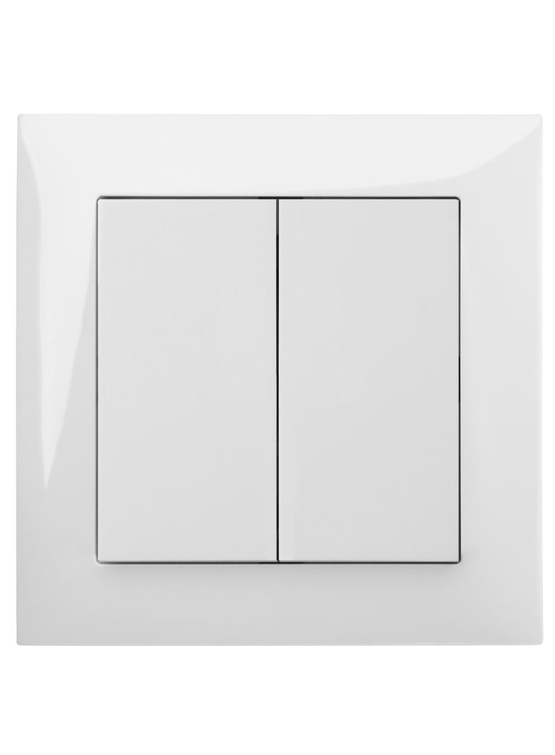 SENTIA: b/r Łącznik 2xSchodowy biały IP 20