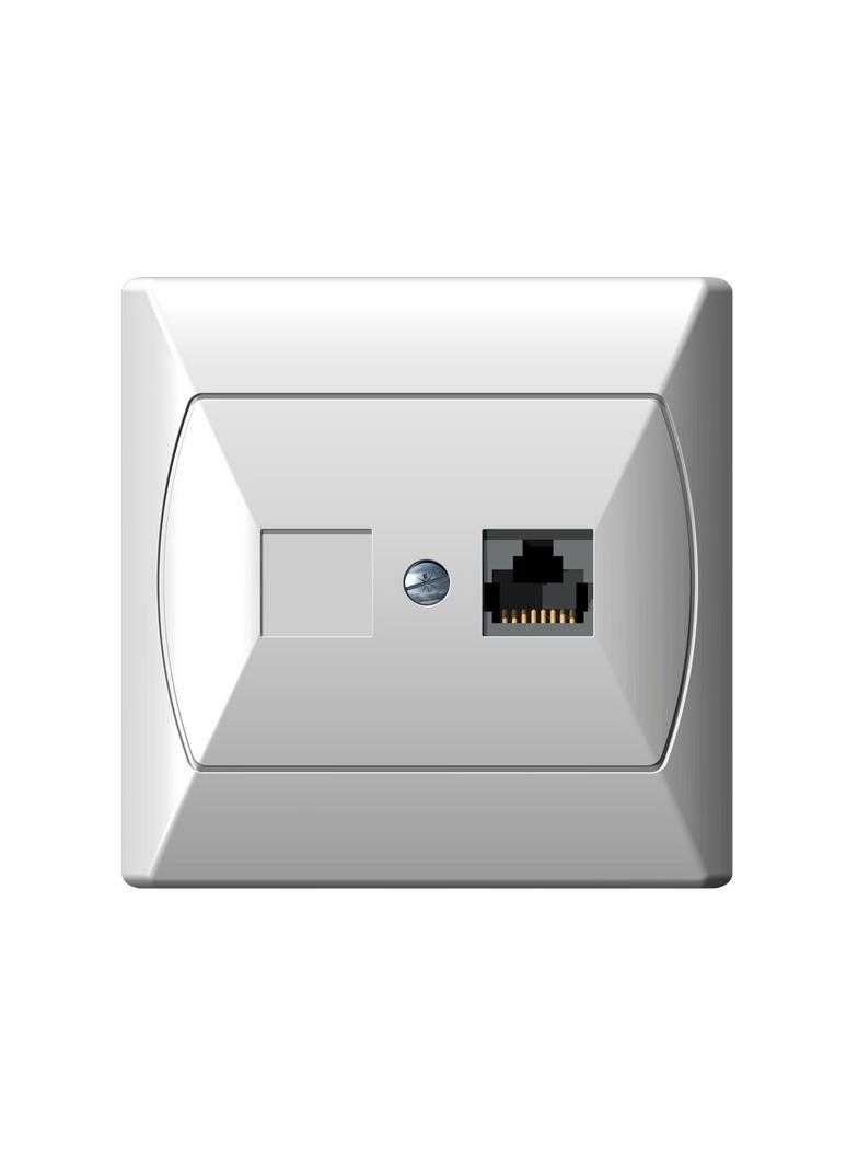 AKCENT Gniazdo komputerowe pojedyncze, kat. 5e FOREX - kolor biały