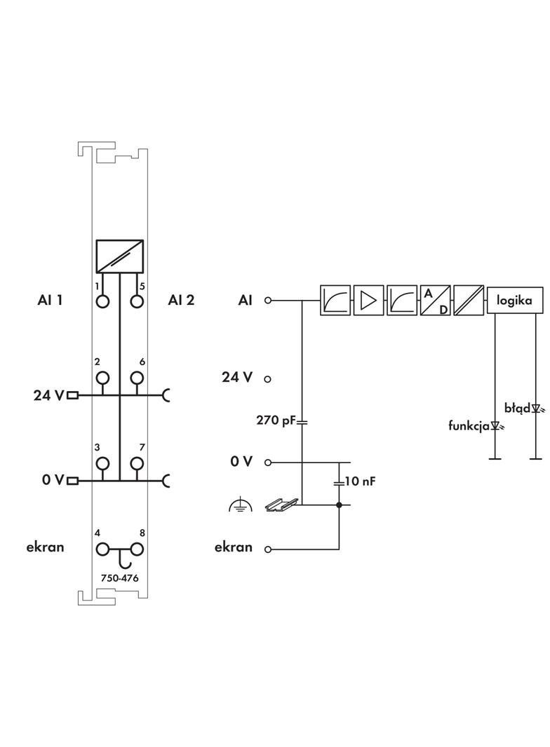 moduł 2AI +/-10V DC 16bit wejścia niesymetryczne