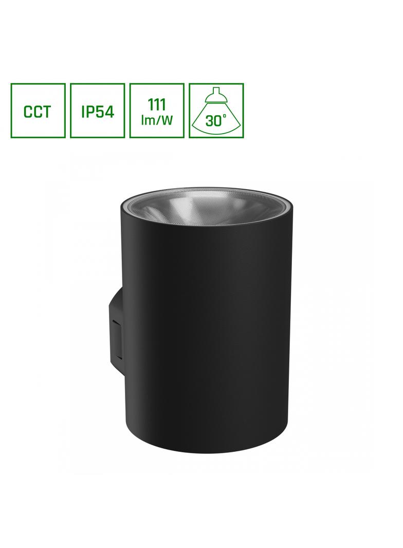 TORRE 9W CCT 230V IP54 99x78x117MM CZARNY OKRĄGŁA ELEWACYJNA