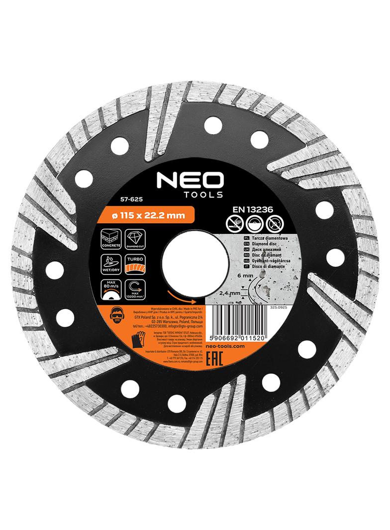 Tarcza diamentowa 115 x 22.2 mm, turbo