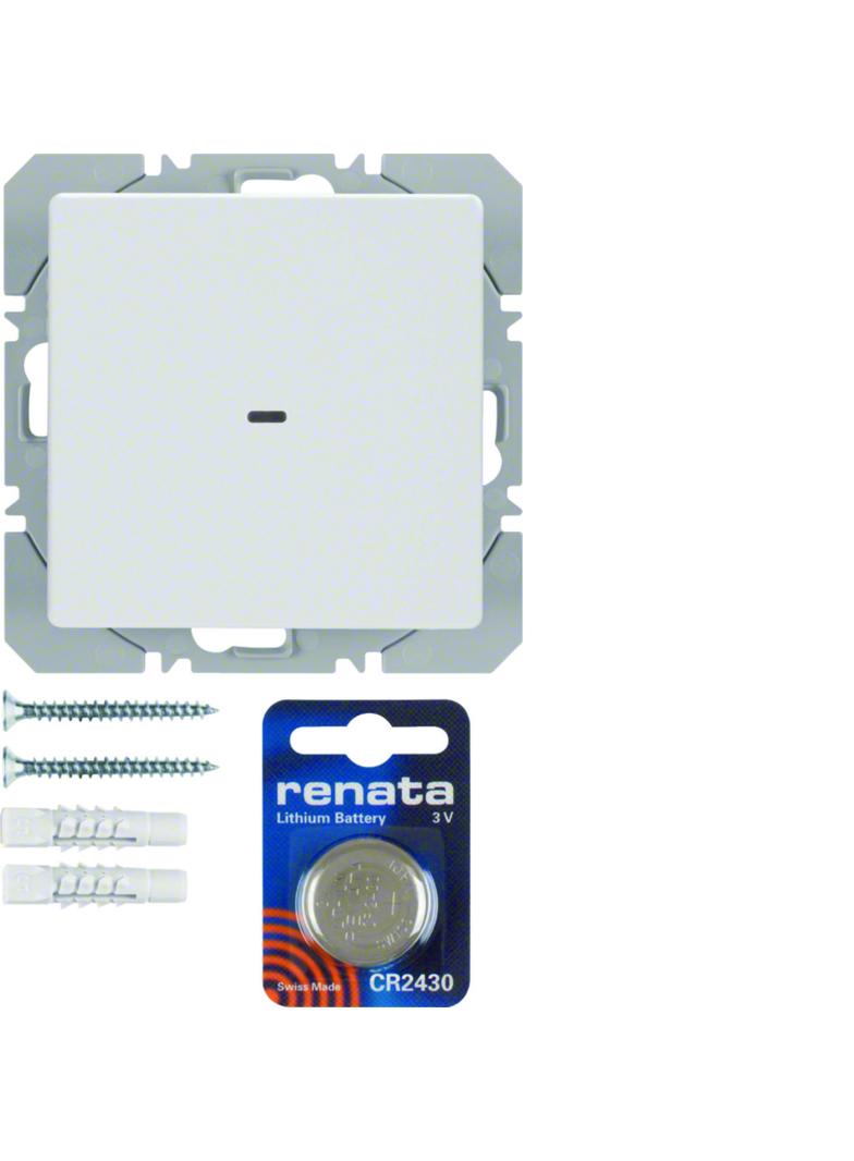 BERKER Q.x KNX RF quicklink Przycisk radiowy pojedyncza płaski biały 85655229 HAGER