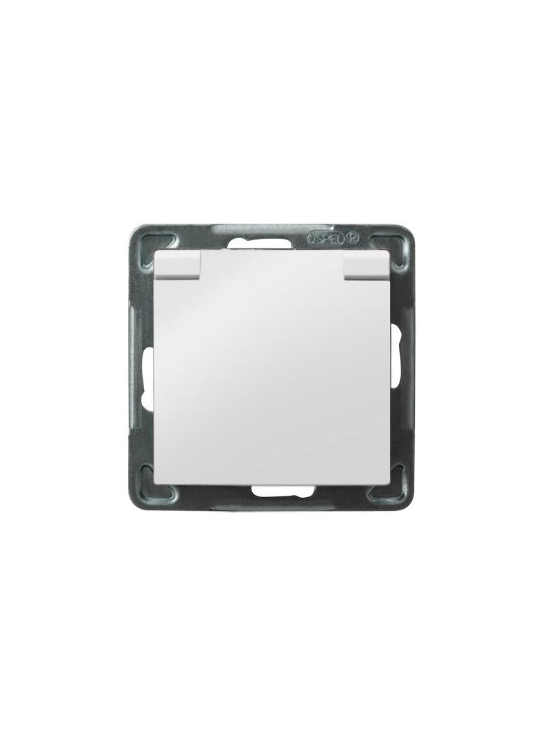 IMPRESJA Gniazdo bryzgoszczelne z uziemieniem IP-44 z przesłonami torów prądowych wieczko w kolorze