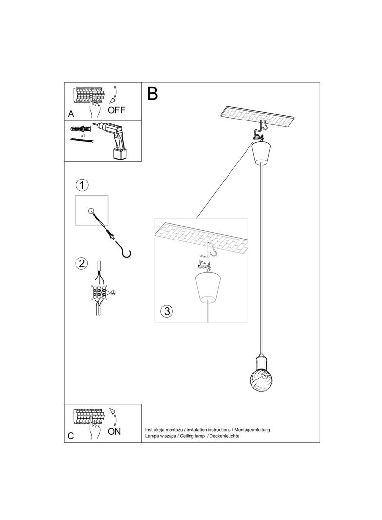 Sollux Lampa wisząca DIEGO 1 biała SL.0569