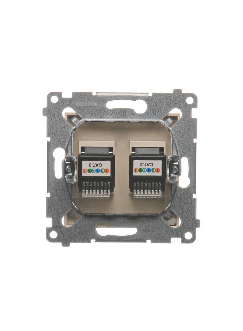 Simon 54 Gniazdo telefoniczne podwójne RJ12 kremowy