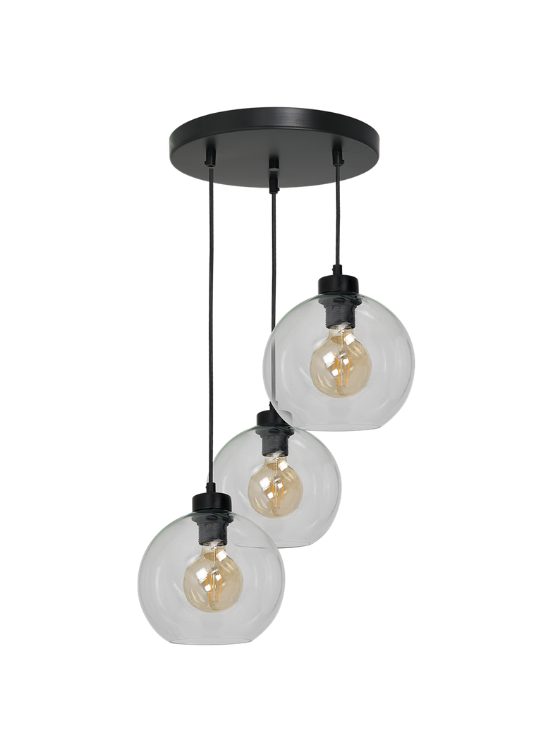 Milagro lampa wisząca Sofia Clear 3xE27 czarna MLP6582