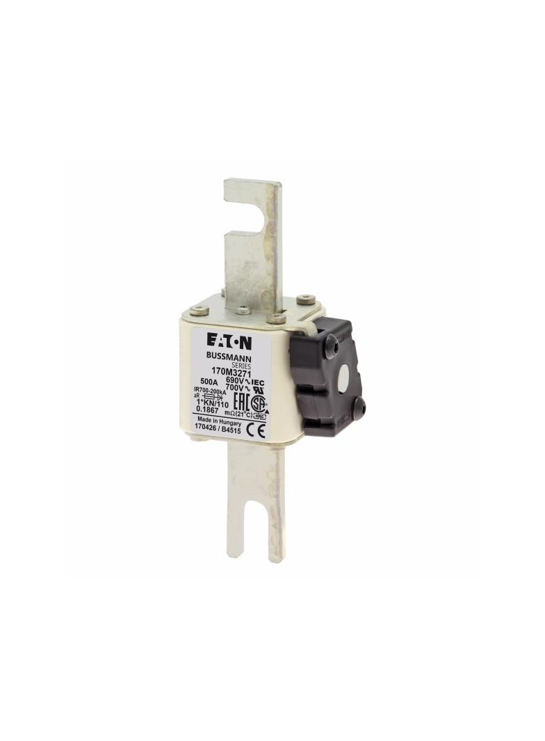 500A 690V 1*KN/110 aR INDICATOR FUSE Wkładka szybka 500A AC 690V compact DIN 1 45x58x134 m 170M3271