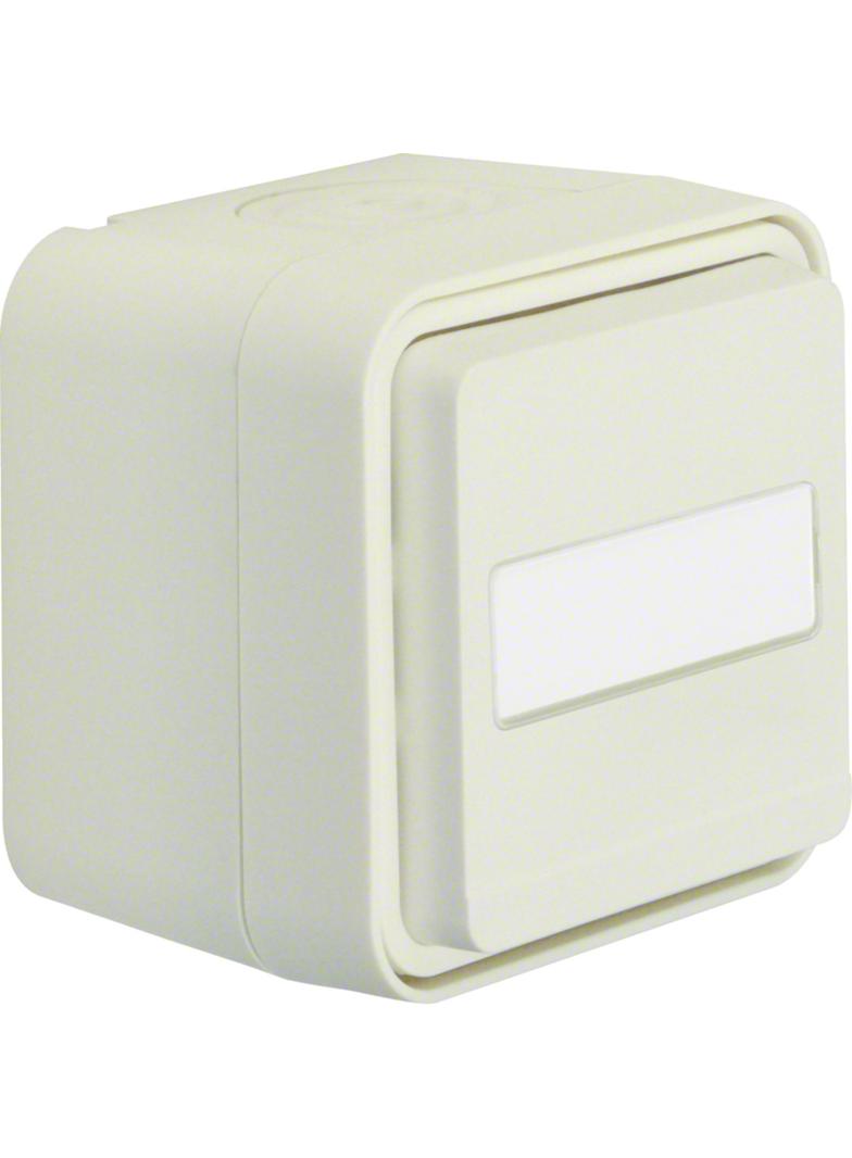 BERKER W.1 Łącznik uniwersalny przyciskowy z podświetleniem z polem opisowym kompletny IP55 biały 50