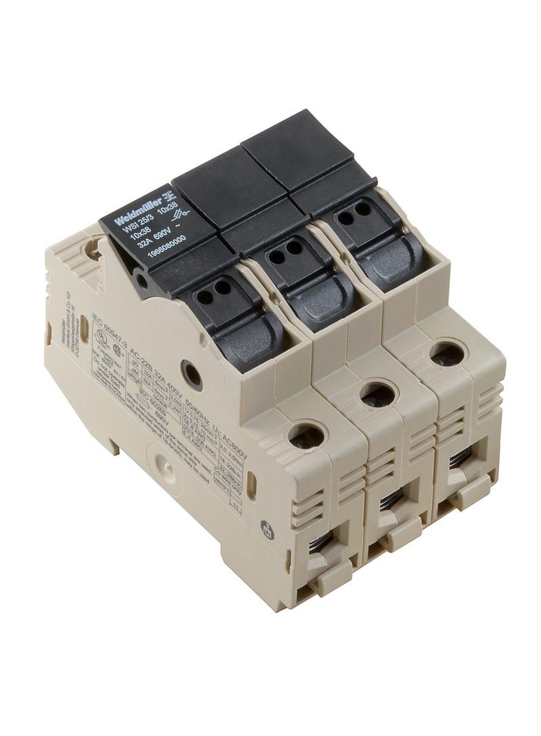 WSI 25/3 10X38 Złączka szynowa z bezpiecznikiem /4szt./ WEIDMULLER