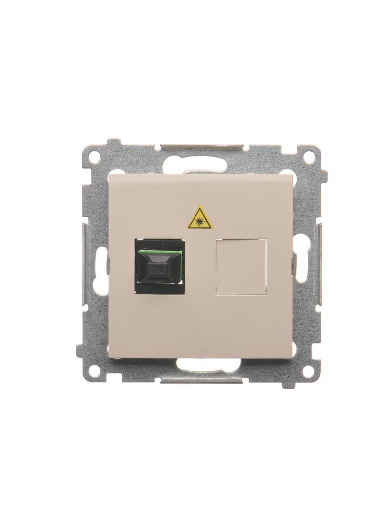 Simon 54 Gniazdo światłowodowe / optyczne pojedyncze SC/APC kremowy