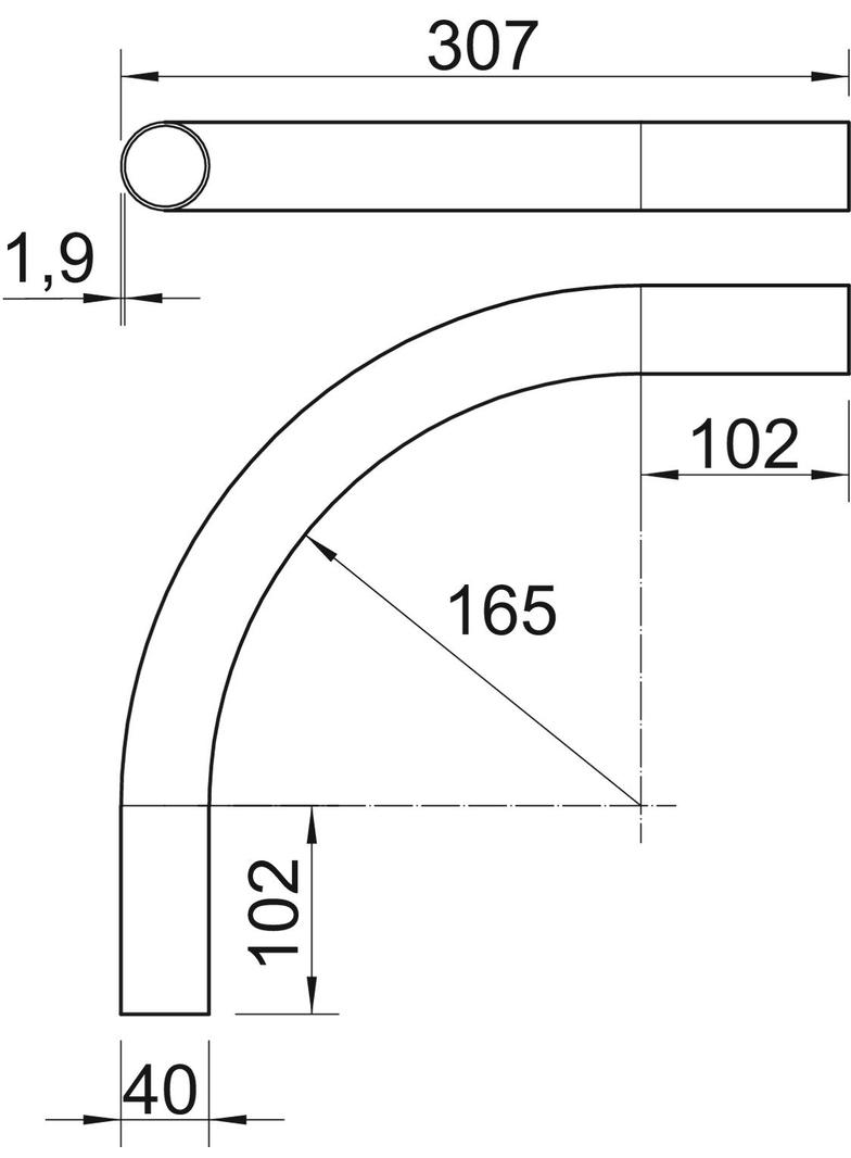 KBH40 LGR, ŁUK 90 KBH40 TW.SZT.