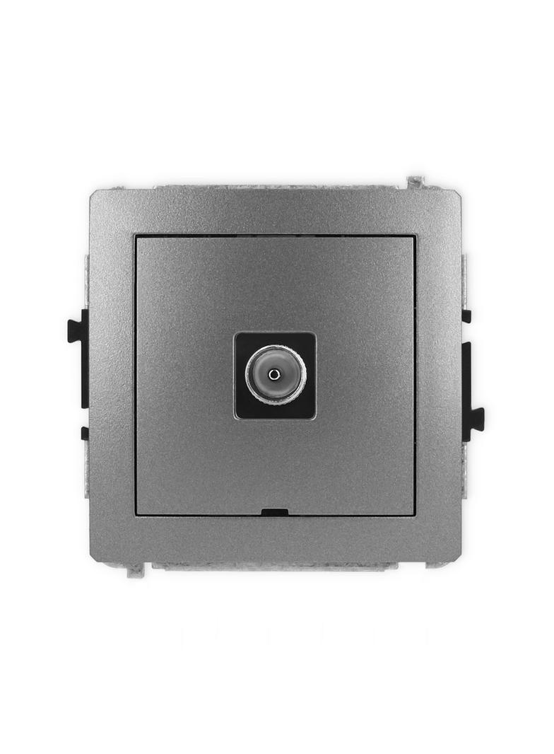 DECO Mechanizm gniazda antenowego pojedynczego TV, bez pola opisowego grafitowy