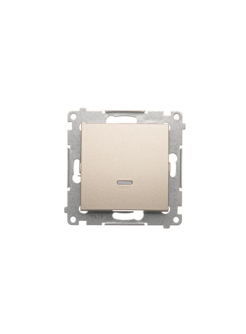 Simon 54 Łącznik krzyżowy z podświetleniem LED bez piktogramu 10A 250V szybkozłączka złoty mat DW7L.01/X/44 KONTAKT