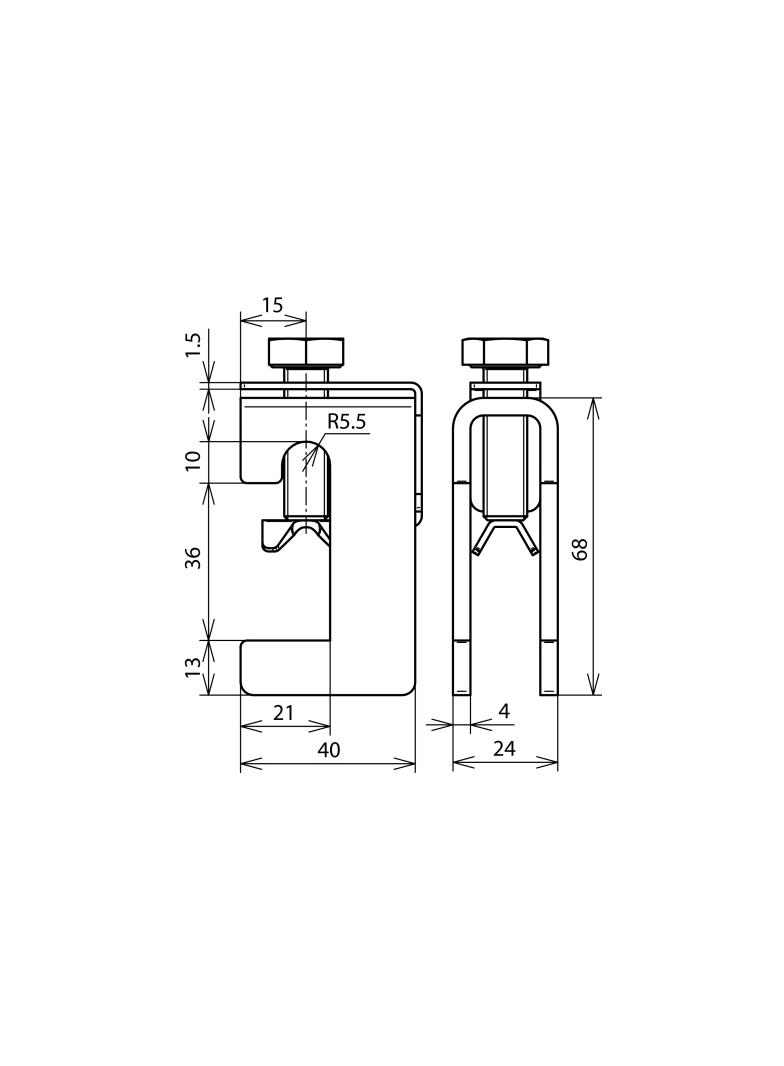 Zacisk krawędziowy 18-35 mm, do drutu 6-10 mm, St/tZn