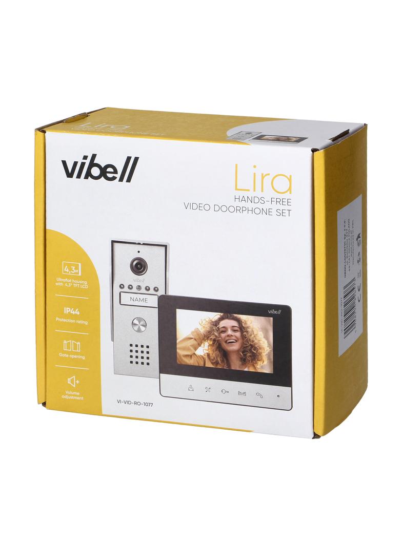 Zestaw wideodomofonowy bezsłuchawkowy, kolor LCD 4,3 z aluminiową wideo kasetą, LIRA