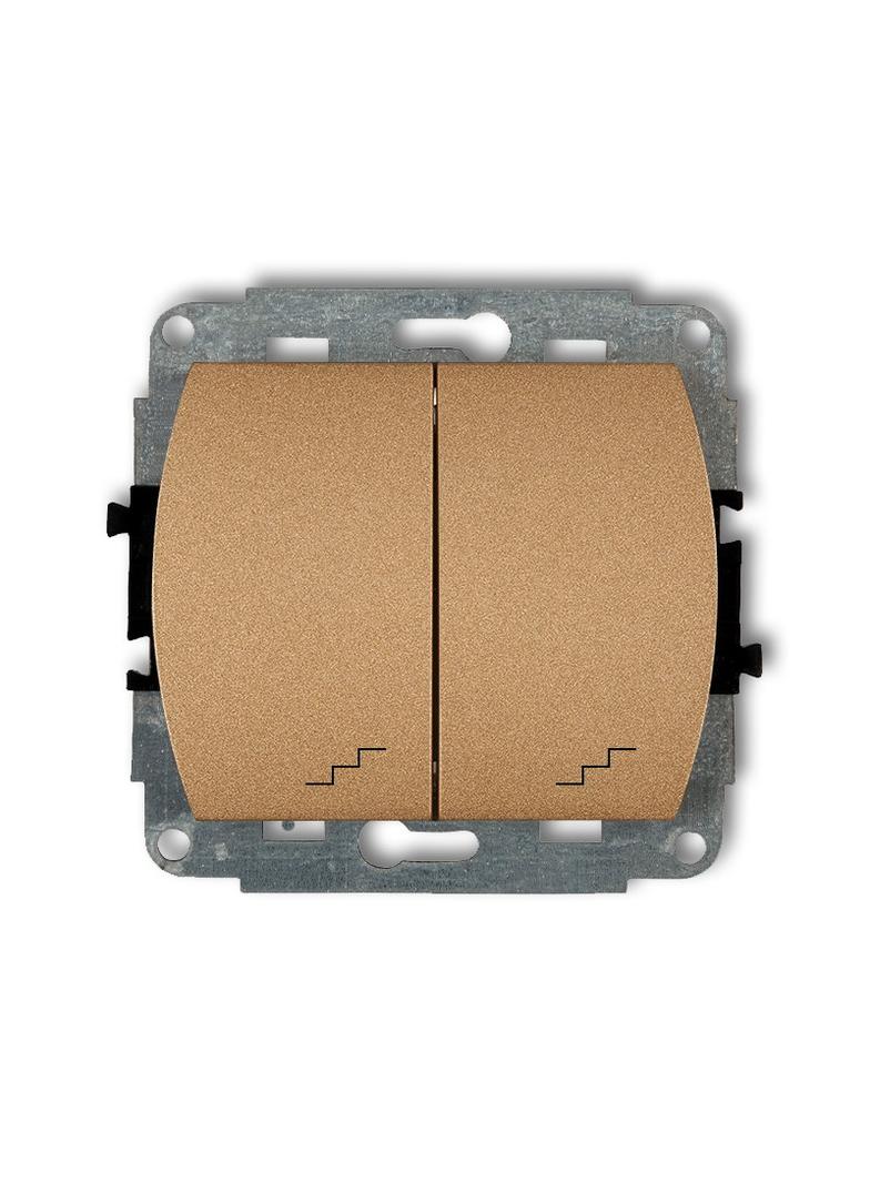 TREND Mechanizm łącznika podwójnego schodowego złoty metalik