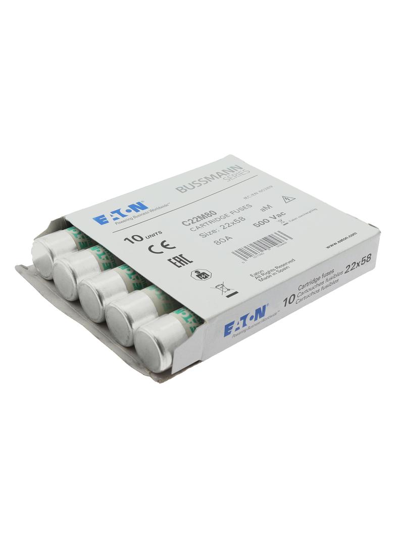 CYLINDRICAL FUSE 22 x 58 80A AM 500V AC Wkładka cylindryczna 22 x 58mm 80A AM 500V AC C22M80 EATON