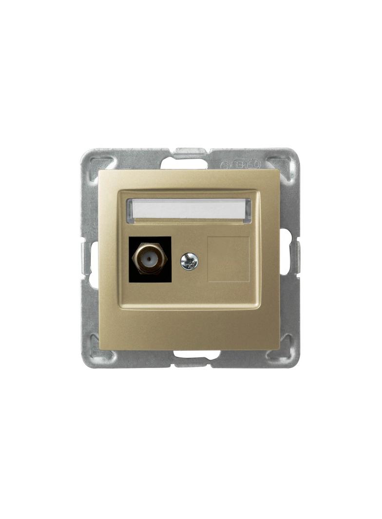 IMPRESJA Gniazdo antenowe typu F pojedyncze - kolor złoty metalik