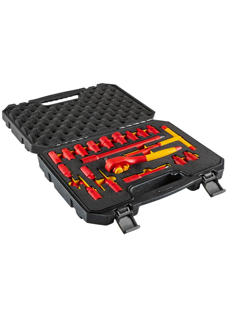 Klucze nasadowe 1000V, 19szt.