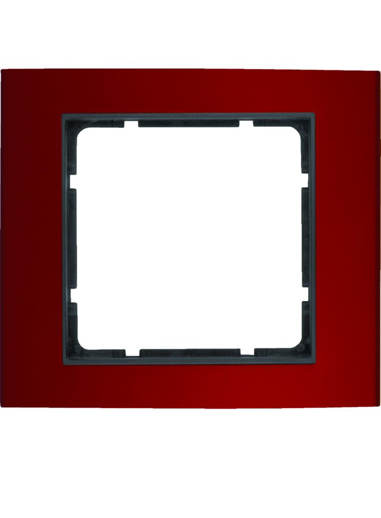 BERKER B.3 Ramka pojedyncza aluminium czerwony/antracyt 10113012 HAGER